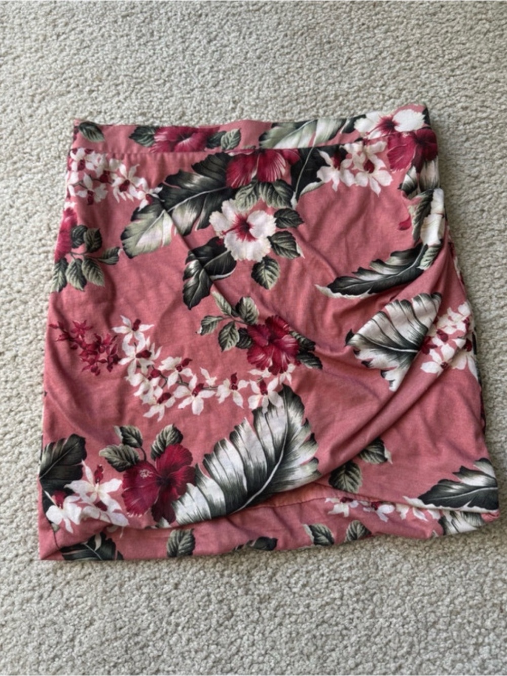 Zara Rose-Pink Tropical Floral Mini Skirt sexy y2k classy
